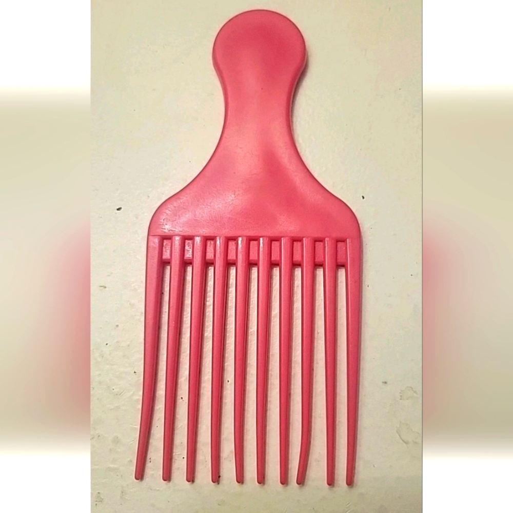 80s Vintage Goody Neon Pink Pick Hair Lift Comb Tool 5" USA Retro Beauty Salon